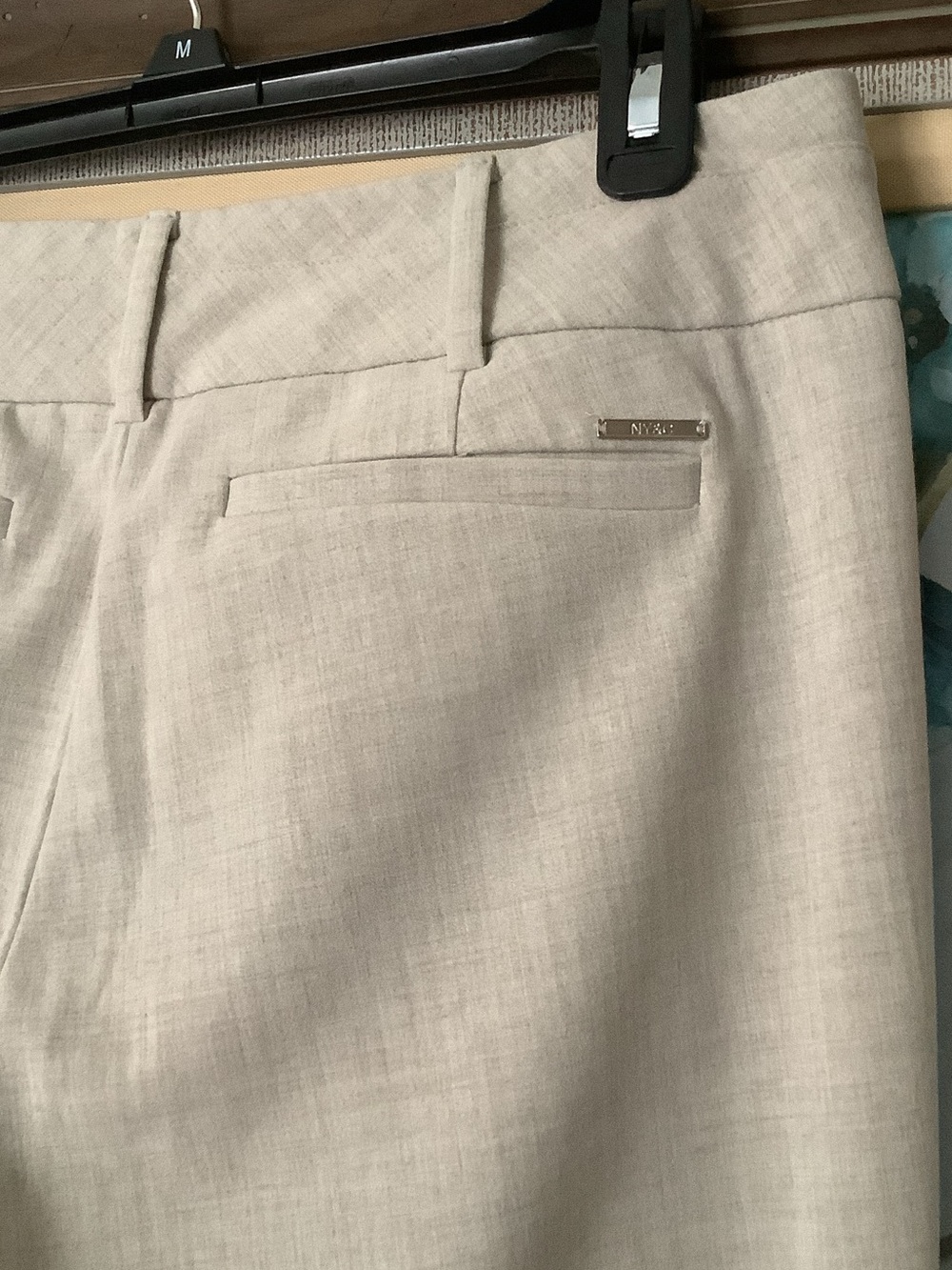Classic Beige Boot-Cut Dress Pants - Picture 4 of 8